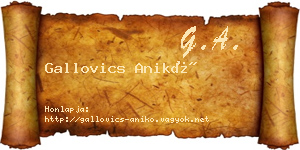 Gallovics Anikó névjegykártya